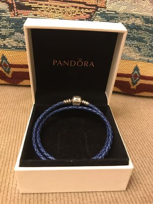Pandora 藍色 編織 手鍊 手環 附盒