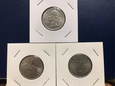 美國🇺🇸「50州25美分紀念幣」-德拉瓦州（THE FIRST STATE ）+馬里蘭州+流通幣（共3枚）