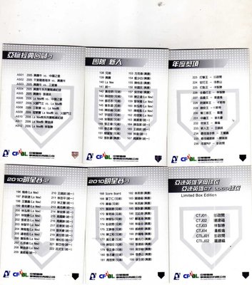 2011 CPBL中華職棒年度球員卡 CHECKLIST 12張不一樣 盒卡 散包限定 難湊套