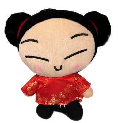【卡漫迷】 Pucca 絨毛 玩偶 坐姿 約26cm 韓國 中國 娃娃 擺飾 裝飾 可愛 酢醬麵