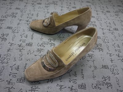日本製 CHARLES JOURDAN 麂皮粗跟鞋 USA 5.5 EUR 35 JPN 22.5