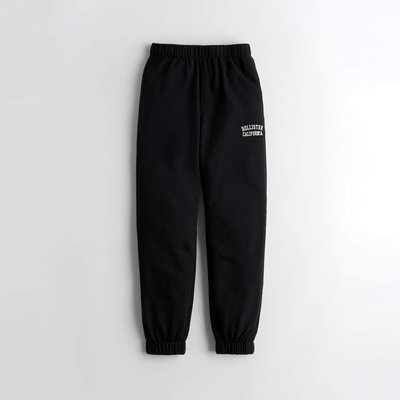 【HOLLISTER Co.】【HCO】HC女款棉長褲加厚白字束口黑 F02210112-20