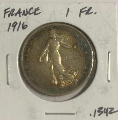法國1法郎銀幣1916年