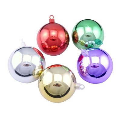 聖誕球吊飾佈置裝飾  80mm亮球-金色/銀色/綠色/紅色/紫色(6入/組)