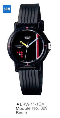 全新CASIO手錶 (美運公司)LRW-11-1G(日本製)【50米防水新潮女錶】