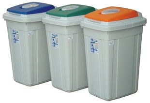 315百貨~上市上櫃公司必備~CL95 日式分類垃圾桶*3入組 /資源回收桶 掀蓋式 長型 分類桶 傘桶