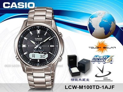 CASIO 卡西歐 手錶 專賣店 國隆 LCW-M100TD-1A JF 男錶 電波錶 日系 鈦金屬錶帶 黑面 太陽能