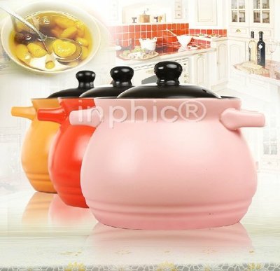 INPHIC-陶瓷砂鍋燉鍋燉湯煲煲湯鍋 多色大容量砂鍋 4L