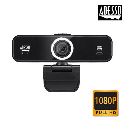 ADESSO艾迪索 台灣製 視訊鏡頭 視訊攝影機 1080P K1 超廣角鏡頭 隱私遮蓋 USB 麥克風 電腦隨插即用