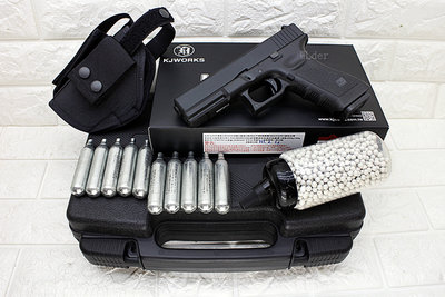 [01] KJ KP17 GLOCK G17 手槍 CO2槍 + CO2小鋼瓶 + 奶瓶 + 槍套 + 槍盒 ( 克拉克