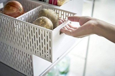 “正品”山崎實業 日本YAMAZAKI 長方形廚房冰箱可分隔堆疊蔬菜收納整理盒