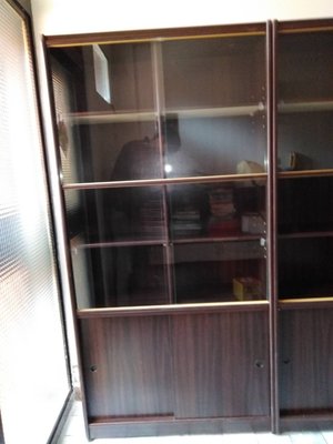 《鑫進行》全新 書櫃 玻璃拉門 胡桃色 3尺書櫃