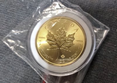 KV卡站 2015 加拿大楓葉銀幣 24K鍍金 Silver Maple Leaf 5 Dollar Coin ~稀少