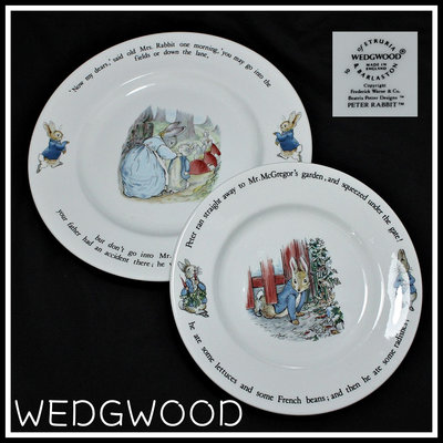 【桑園の】英國 Wedgwood 瑋緻活 Peter Rabbit 彼得兔 聯名款 點心盤 餐盤 兩客 D 5176