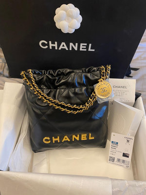 （現貨）全新Chanel 22bag mini 黑金