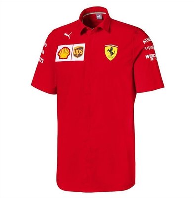 Ferrari 法拉利 F1賽車服 拉利車隊車迷服 短袖POLO衫 運動上衣 汽車標誌服 4S工作服 休閒短T