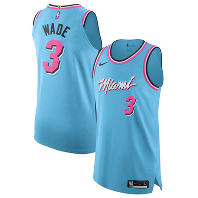 【現貨優惠】NIKE Dwyane Wade Miami Heat 熱火 城市版 水藍 AU 球員版 球衣