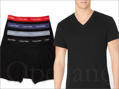 Calvin Klein CK卡文克萊內著內褲四角褲+黑色短T=2件 內衣短袖一件 S M L XL號 愛Coach包包