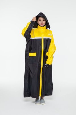 現貨 雨衣 Arai一件式 前開式透氣舒適內裡網 黃色