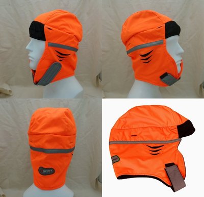 美國 安全帽 頭罩 防水防風 保暖 透氣孔 超厚 銀色反光警示條 亮桔色 3M thinsulate