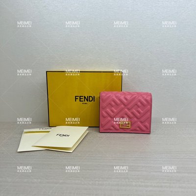 30年老店 預購 FENDI LOGO WALLET 短夾 皮夾 女款 皮革 粉色 8M0420