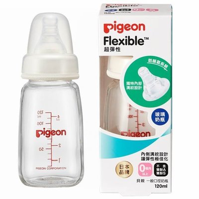 《凱西寶貝》 PIGEON 貝親一般口徑玻璃奶瓶 120ml ( 白 ) ( P00489WS )