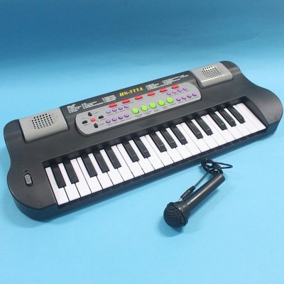 兒童電子琴 HS-777A 聲光電子琴玩具 (附電池)/一個入(促850) 大37鍵 附麥克風-生(T2770)