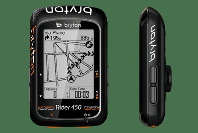 (高雄191) Bryton Rider 450T GPS自行車碼表(含速度&amp;踏頻感測&amp;心跳帶)