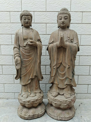 【二手】 木雕佛像釋迦牟尼佛尺寸1m高。1322 木雕 造像 擺件【古鎮街坊】
