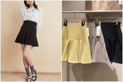 🌸Lenas通販⭐特價⭐2022年11月日本SNIDEL三色甜美氣質荷葉波浪花邊拼接魚尾裙高腰短裙