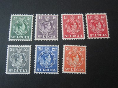 【雲品五】聖盧西亞St Lucia 1938 110A-15A,17a perf. 14.5X14 MH 庫號#BP13 71440