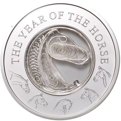 斐濟 紀念幣 2014 銀絲銀幣系列之四-馬年銀絲紀念銀幣 原廠原盒