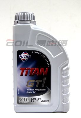 【易油網】FUCHS 0W20 TITAN GT1 0W-20 XTL 合成機油