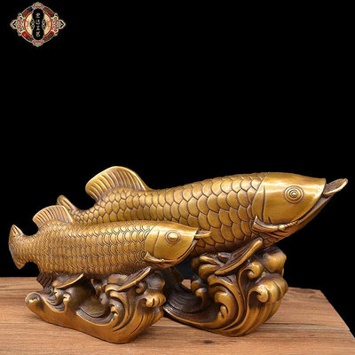香爐 黃銅 金龍魚銅器工藝禮品家中收藏擺件