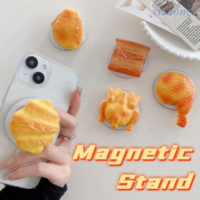 磁吸手機支架支架創意搞笑烤雞史翠豬肉羊角麵包支架適用於裸體手機magsafe手機殼平板手機防摔pc支架