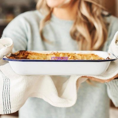 下殺-搪藝匠搪瓷烤箱托盤烤盤烘焙蛋糕面包燒烤蔬菜沙拉碟子餐具可烤箱