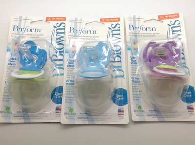Dr. Brown's Perform Pacifiers 18+ Months Made in USA 布朗博士
