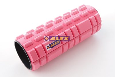 快速出貨 台灣製造 ALEX C-5201多功能 按摩滾輪 筋膜滾筒 瑜珈棒 狼牙棒 肌肉伸展 肌肉按摩棒 粉色