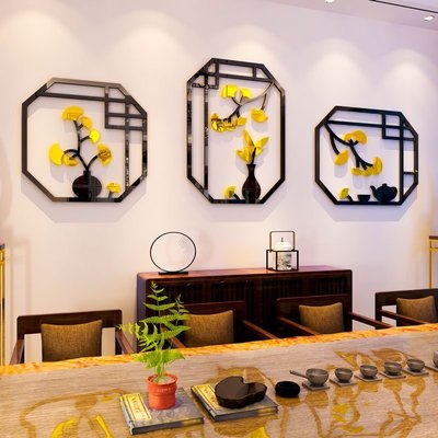 下殺 新中式3d立體亞克力墻貼畫中國風自粘餐客廳電視沙發背景墻面裝飾#墻紙#墻貼#裝飾