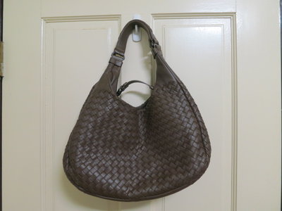 BOTTEGA VENETA BV 深咖啡色編織 手提包／肩背包 義大利製(真品)