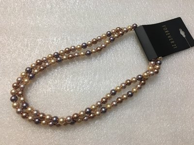 【飾界美~殺很大】歐美品牌 forever 21 高質感多色珍珠造型項鍊~僅此一條現貨下標即售