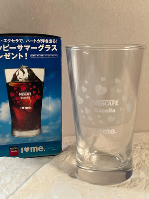 日本中古 雀巢nescafe限定款絕版愛心變色玻璃杯 咖啡