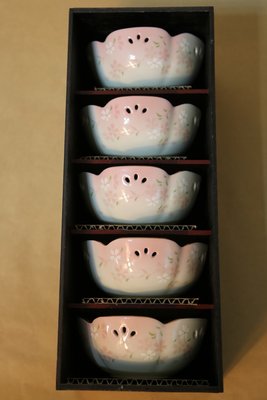 日本有田燒 款清秀 白瓷碗型菓子器
