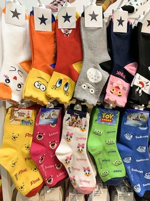 韓國代購迪士尼米奇中筒女潮襪ins學生秋季卡通動漫女甜美短襪