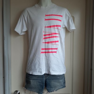 【叵帥】【Bjs啵古着】1990年代Hanes Beefy T-Shirrt粉色字母白色短袖t恤.短t-M（38-40）（25101564）