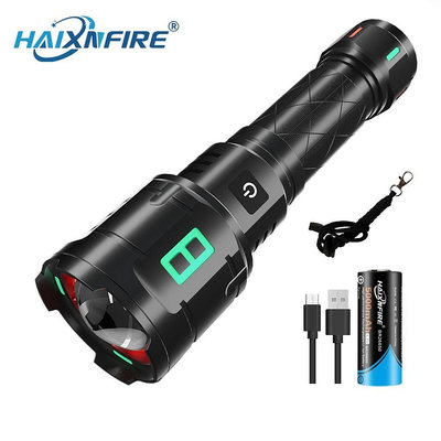 BEAR戶外聯盟Haixnfire G37戶外野營燈USB充電手電筒6000流明泛光燈伸縮變焦探照燈照明距離1000米