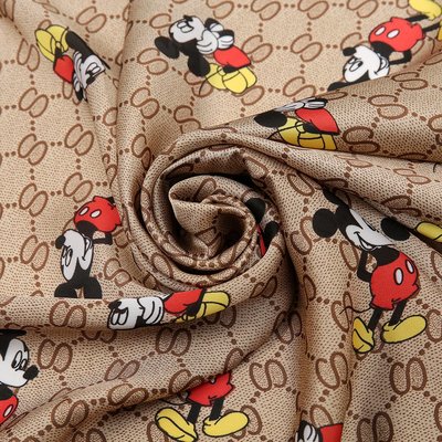 絲巾新款時尚米老鼠圖案圍巾多用方巾工廠熱銷卡通裝飾絲巾 FJ163