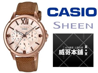 【威哥本舖】Casio台灣原廠公司貨 SHE-3056PGL-7A Sheen系列 施華洛世奇鑽 SHE-3056PGL