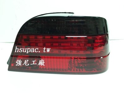 ☆☆☆強尼工廠☆☆☆全新 BMW 寶馬 E38 光柱型 紅黑晶鑽LED尾燈