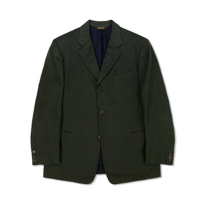 [微瑕品] DKNY Donna Karan 唐納凱倫 100%喀什米爾羊毛 松石綠單排釦中版大衣 美國製 約XL號